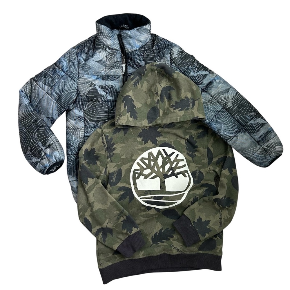 GERRY Soft-Shell/TIMBERLAND Hoodie Boy Cool Weather Bundle Camouflage 7/8 BONUS!